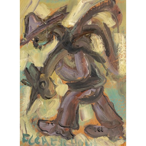 279 - Frans Martin Claerhout (South African 1919 - 2006) FIGURE WITH CHICKEN