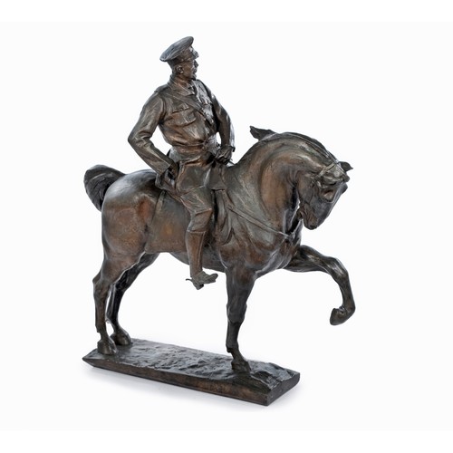 560 - A COMPOSITE-BRONZE FIGURE OF GENERAL LOUIS BOTHA