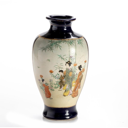 663 - A JAPANESE SATSUMA 'BIJIN' VASE, MEIJI PERIOD, 1868 - 1912