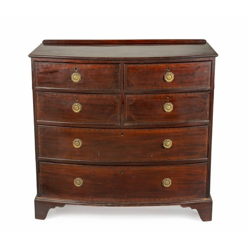 402 - A GEORGE III MAHOGANY CHEST-OF-DRAWERS