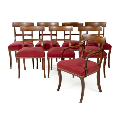 410 - A SET OF EIGHT REGENCY MAHOGANY DINING CHAIRS