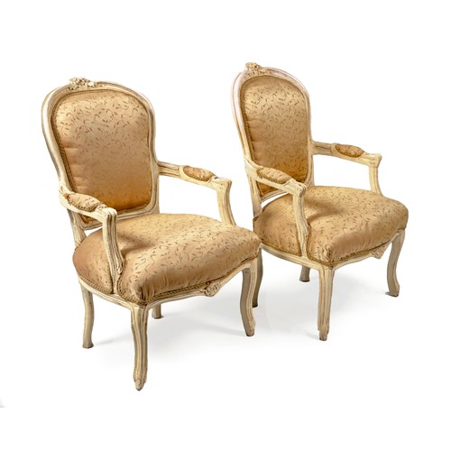 443 - A PAIR OF LOUIS XVI-STYLE ARMCHAIRS