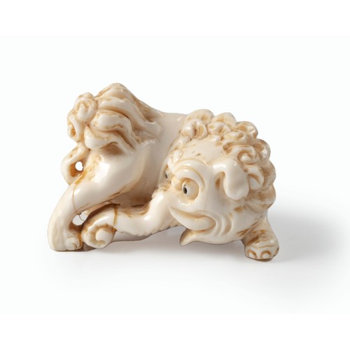 611 - A JAPANESE IVORY NETSUKE OF BAKU, MEIJI PERIOD, 1868 - 1912