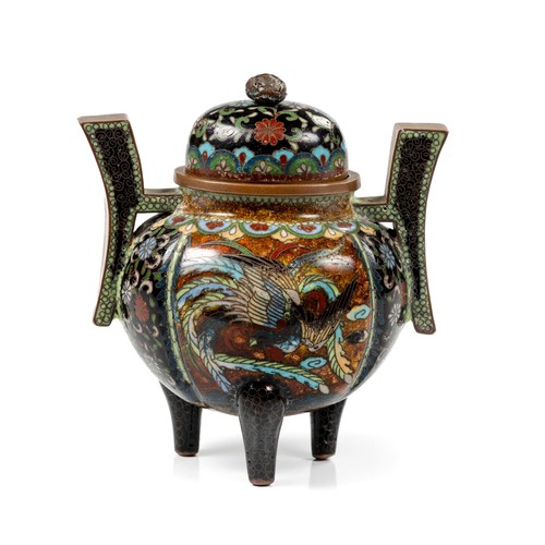 644 - A JAPANESE CLOISONNÉ CENSER, MEIJI PERIOD, 1868 - 1912