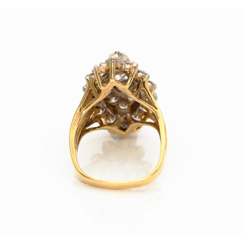 845 - A DIAMOND CLUSTER RING