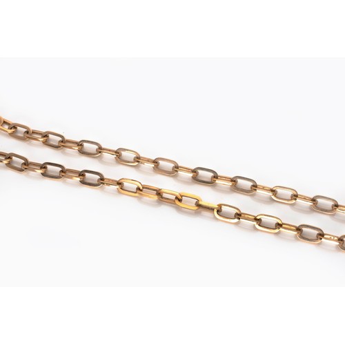 889 - A 9CT GOLD LONG-CHAIN NECKLACE