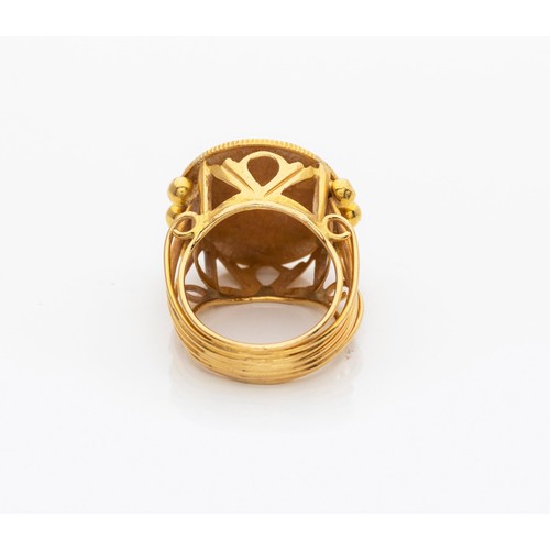 892 - A GOLD COIN RING