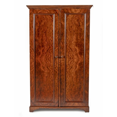 408 - A GEORGE III STYLE WALNUT WARDROBE