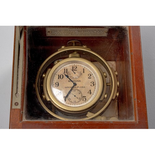 27 - A HAMILTON TYPE 22 MARINE CHRONOMETER