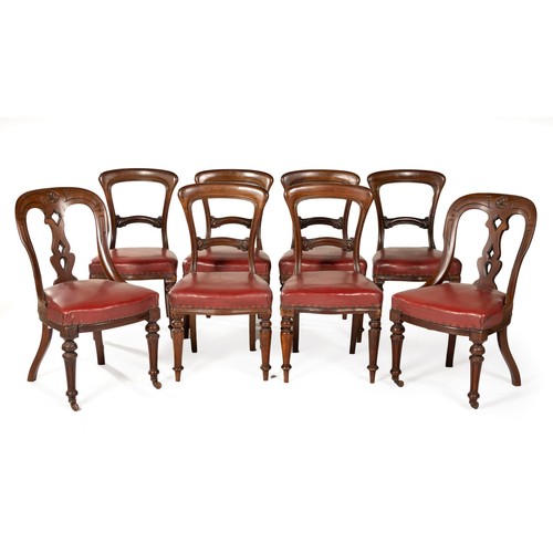 433 - A SET OF SIX MAHOGANY DINING CHAIRS, 19TH CENTURY