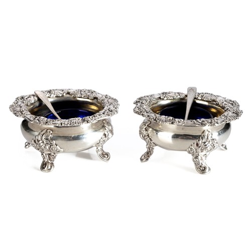 699 - A PAIR OF VICTORIAN SILVER SALTS, JOHN WILMIN FIGG, LONDON, 1852