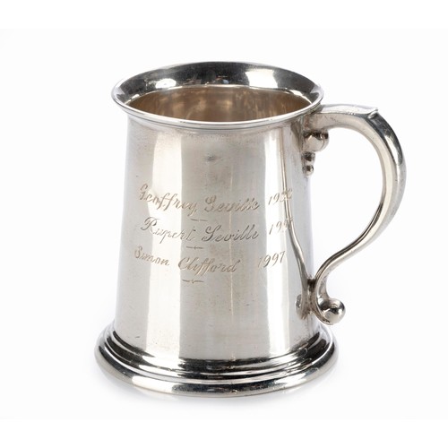 718 - A GEORGE V SILVER CHRISTENING MUG, MAKER'S MARK RUBBED, 1921