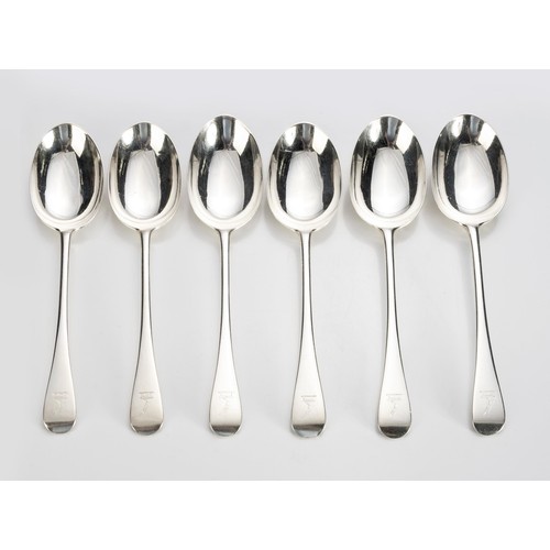 706 - A SET OF SIX VICTORIAN OLD ENGLISH PATTERN SILVER TABLESPOONS, GOLDSMITHS AND SILVERSMITHS CO, LONDO... 