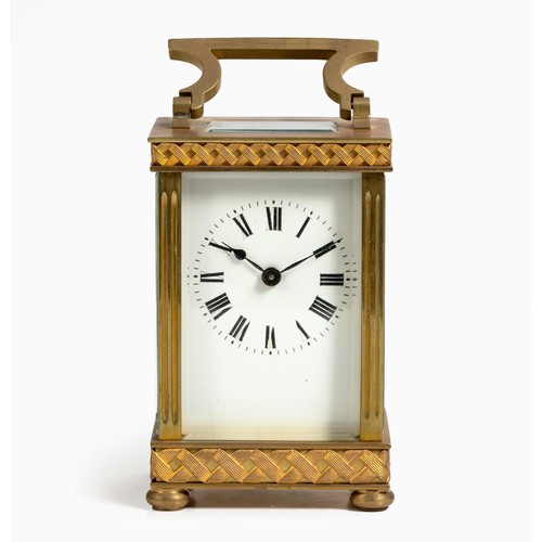 162 - A BRASS CARRIAGE CLOCK