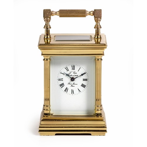 164 - A BRASS CARRIAGE CLOCK