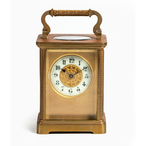 161 - A BRASS CARRIAGE CLOCK