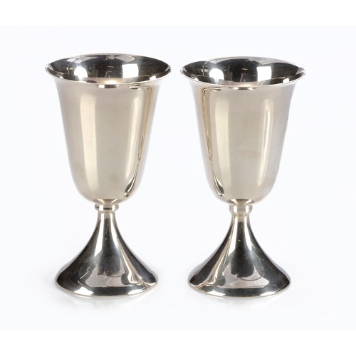 767 - A CASED PAIR OF SILVER GOBLETS, EM - ESS SILVERWARE, ISANDO, CIRCA 1975