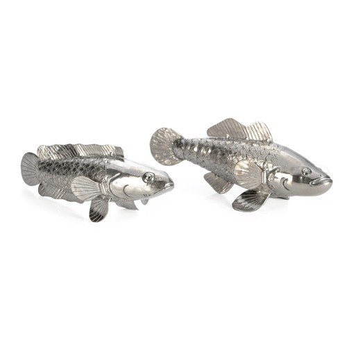 778 - TWO ARTICULATED SILVER FISH