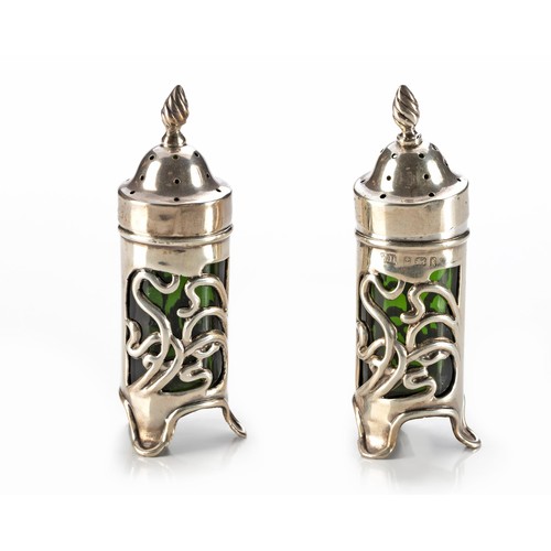 714 - A PAIR OF EDWARD VII SILVER SALTS, WILLIAM DEVENPORT, BIRMINGHAM, 1905