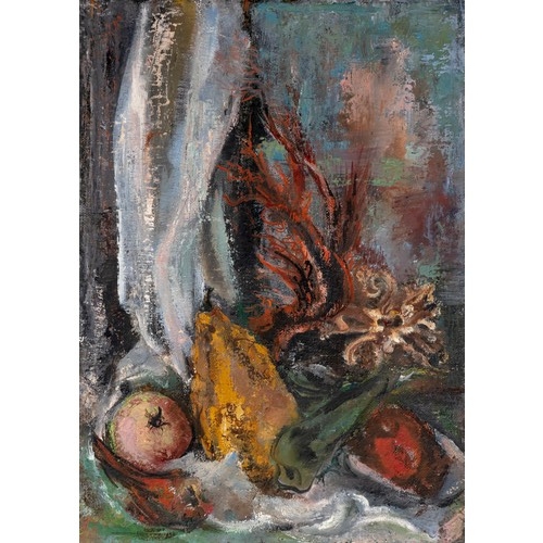 263 - Cecil Higgs (South African 1898 - 1986) STILL LIFE WITH FRUIT AND SHELL