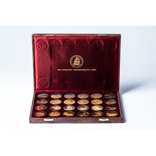 108 - A 50TH ANNIVERSARY MEDALLION SET24 one ounce sterling silver gold-plated coins, accompanied by the o... 