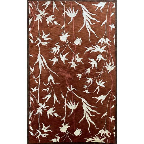 95 - A NEPAL PART SILK RUG, MODERN220 by 185cm