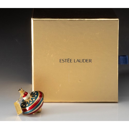 159 - AN ESTEE LAUDER SOLID PERFUME COMPACT, SPINNING TOP, 2006