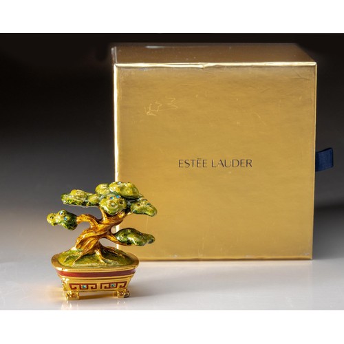 137 - AN ESTEE LAUDER SOLID PERFUME COMPACT, MAGNIFICENT BONSAI - DESIGNED BY JAY STRONGWATER, 2007