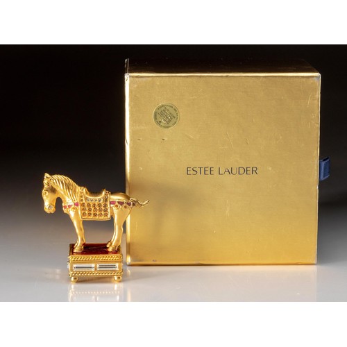 143 - AN ESTEE LAUDER SOLID PERFUME COMPACT, BEAUTIFUL IMPERIAL HORSE, 2009