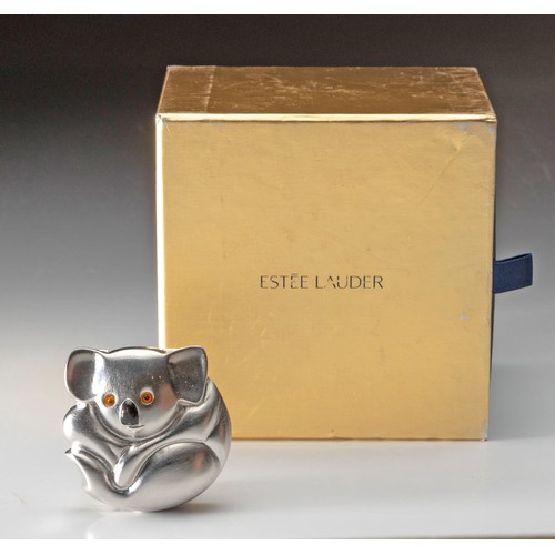 124 - AN ESTEE LAUDER SOLID PERFUME COMPACT, KOALA BEAR, 1998