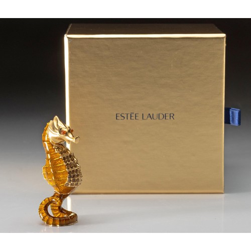 120 - AN ESTEE LAUDER SOLID PERFUME COMPACT, RADIANT SEAHORSE, 2007