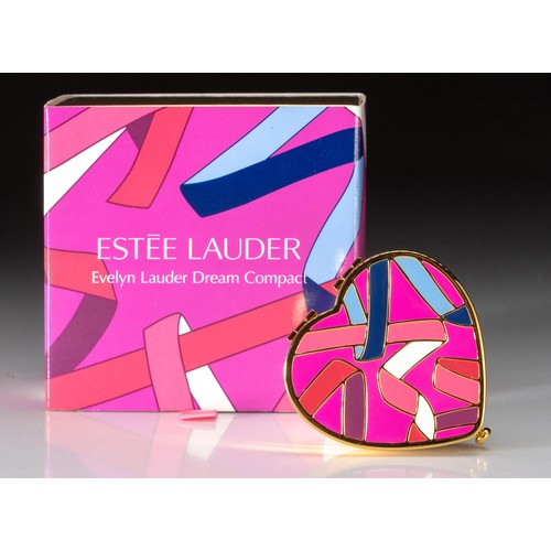 142 - AN ESTEE LAUDER POWDER COMPACT, EVERLYN LAUDER DREAM COMPACT