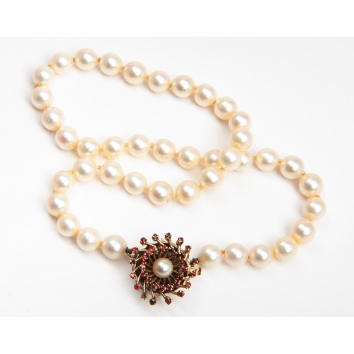 64 - A STRAND OF 6MM CULTURED PEARLS, CIRCA 1960