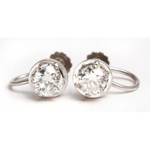 78 - A PAIR OF DIAMOND STUD EARRINGS, CHARLES GREIG