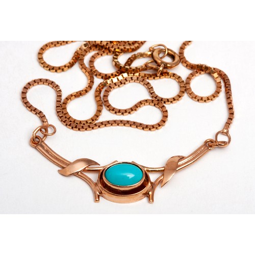 182 - A GOLD AND TURQUOISE NECKLACE