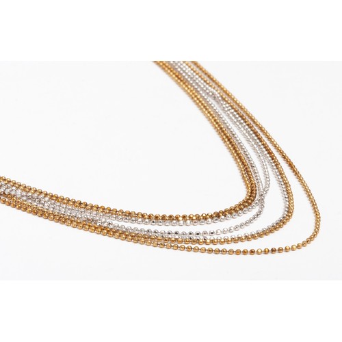 66 - A GOLD MULTI-STRAND NECKLACE