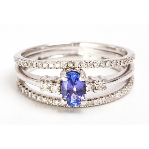 365 - A SUITE OF TANZANITE AND DIAMOND JEWELLERY