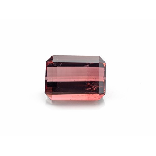 982 - AN UNMOUNTED OCTAGONAL MIXED-CUT PINK TOURMALINE