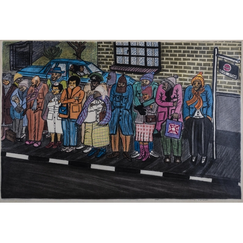 469 - Thomas Trevor (Tommy) Motswai (South African 1963 - ) THE BUS STOP