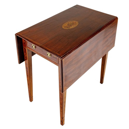 119 - AN EDWARDIAN INLAID AND MAHOGANY PEMBROKE TABLE