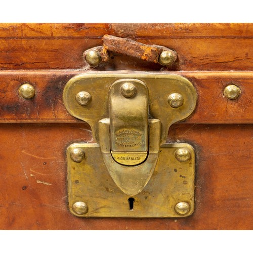 311 - A LEATHER LOUIS VUITTON STEAMER TRUNK, CIRCA 1900