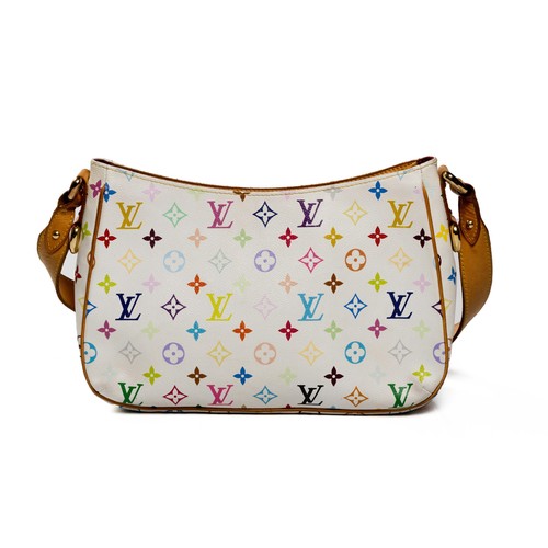 314 - A LOUIS VUITTON WHITE MONOGRAM MULTICOLOUR LODGE GM BAG