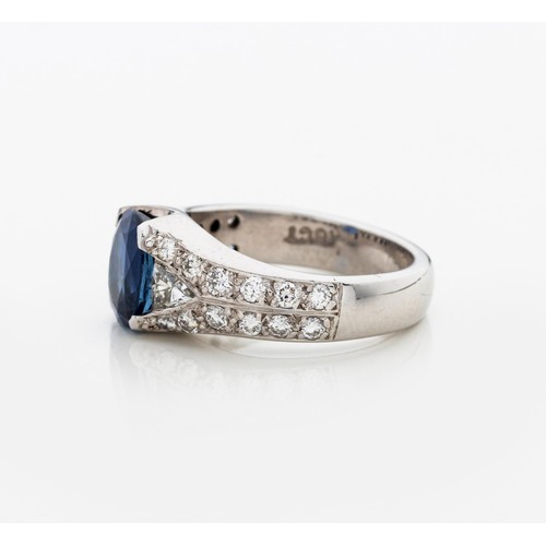 1010 - A SAPPHIRE AND DIAMOND RING, TRIGG JEWELLERS