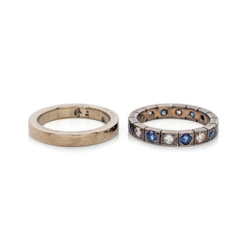 1029 - A SAPPHIRE AND DIAMOND ETERNITY RING, OLGA