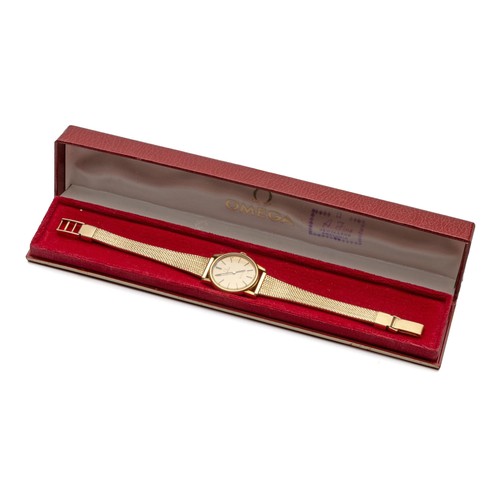 1149 - A LADIES' GOLD-PLATED WRISTWATCH, OMEGA DE VILLE