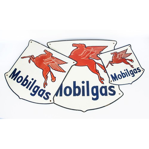 224 - THREE MOBIL PEGASUS GAS SIGNS, CIRCA 1950