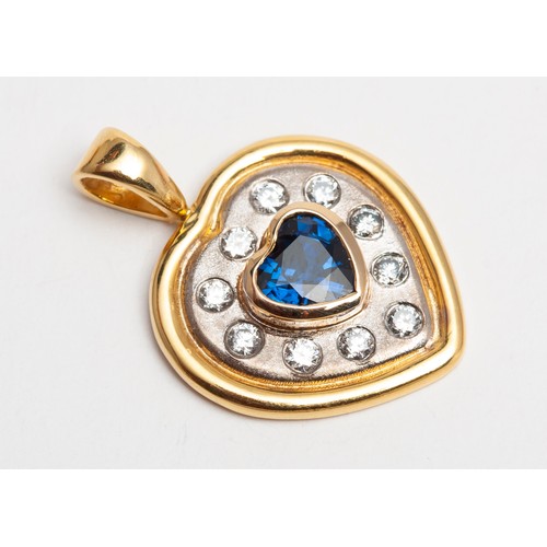 1202 - A SAPPHIRE AND DIAMOND PENDANT