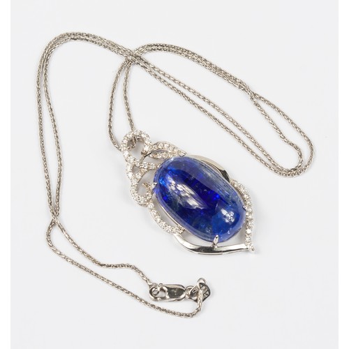 1217 - A TANZANITE PENDANT 38 CARATS