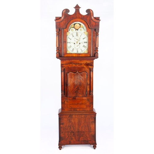 257 - A MAHOGANY LONGCASE CLOCK