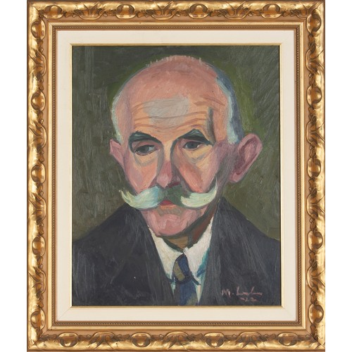 644 - Maggie (Maria Magdalena) Laubser (South Africa 1886 - 1973) PORTRAIT OF A MAN WITH WHITE MOUSTACHE